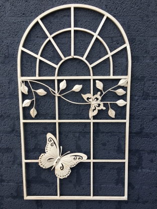Schmetterlingsfenster Modell, Metall alt-weiß-rost